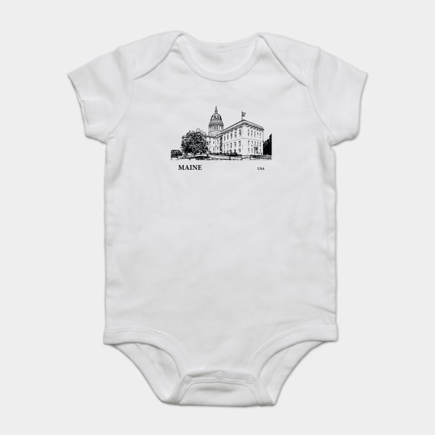 Maine State USA Baby Bodysuit by Lakeric